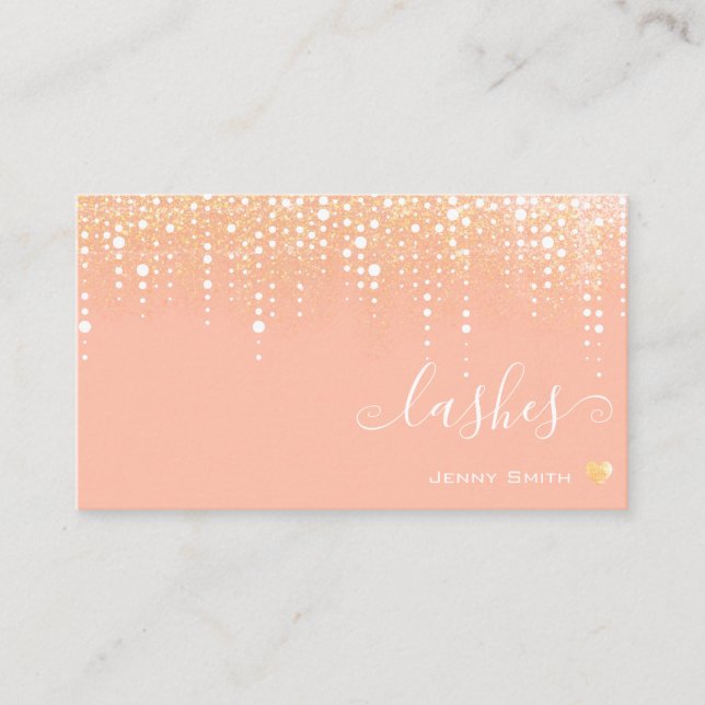 Trendig Drivning Light Guld Rain Pastel Rosa Peach Visitkort (Framsida)