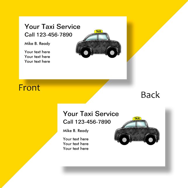 Trendig Dubbla Side Taxi Ride  Visitkort (Skapare uppladdad)