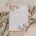 Trendig Dusty Ro Blommigt Boho Bröllop Inbjudningar<br><div class="desc">Trendig Dusty Ro Blommigt Boho bröllopsinbjudan Se matchningssamling i Niche and Nest Store</div>