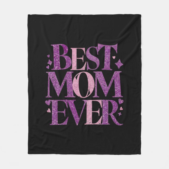 Trendig Elegant Bästa Mamma Någonsin Fleecefilt (Framsidan)
