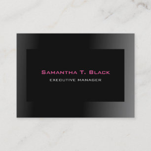 Trendig Elegant Black Grått Rosa Executive Manager Visitkort