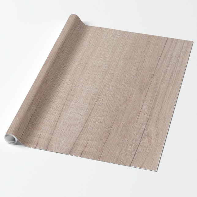 Trendig Elegant Brown Wood look Rustic Nostalgic Presentpapper (Utrullad)