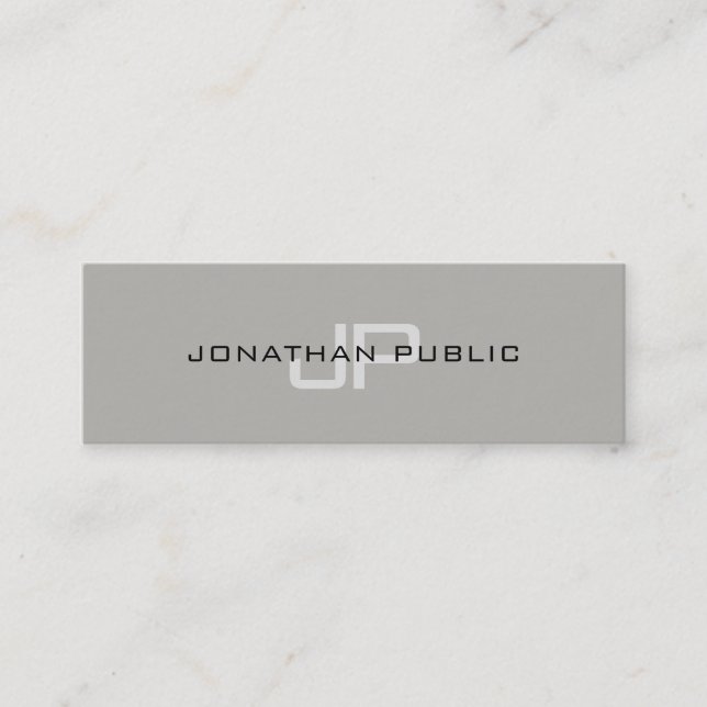 Trendig Elegant Design Monogram minimalistiskt sta Mini Visitkort (Framsida)