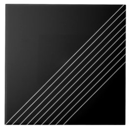 Trendig Elegant Diagonala Linjer På Svart Kakelplatta