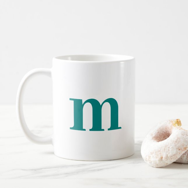 Trendig Elegant - första mallskalan för monogram Kaffemugg (Med munk)