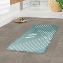 Trendig Elegant Geometrisk Monogram Ocean Blå Grön