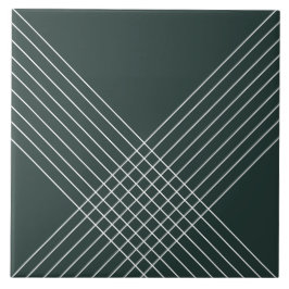 Trendig Elegant Geometrisk På Djupgrön Kakelplatta