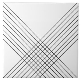Trendig Elegant Geometrisk På Vit Bakgrund Kakelplatta