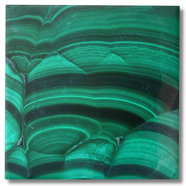 Trendig Elegant Grönt Malachite Crystal Stone Kakelplatta (Trendy Elegant Green Malachite Crystal Stone Ceramic Tile)
