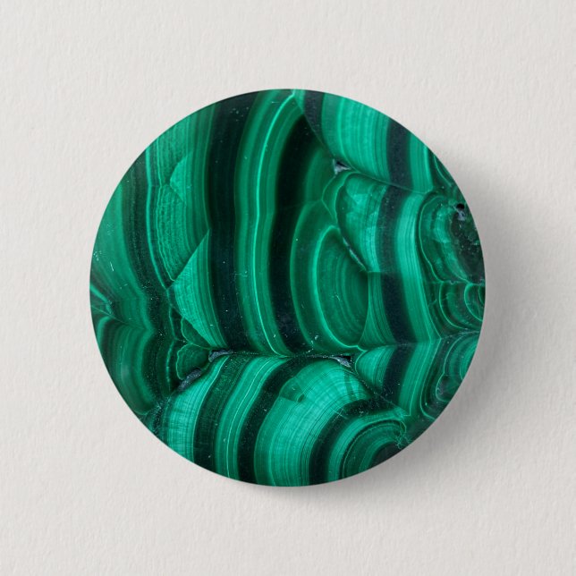 Trendig Elegant Grönt Malachite Crystal Stone Knapp (Framsida)