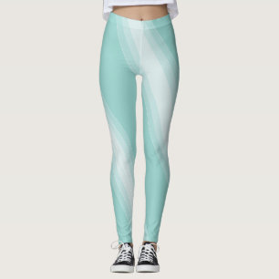 Trendig Elegant Grönt Vit Chic, modern Leggings