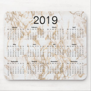 Trendig Elegant Guld Marble 2019 Calendar Musmatta