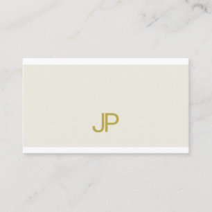Trendig Elegant Guld Monogram Design Modern Plain Visitkort