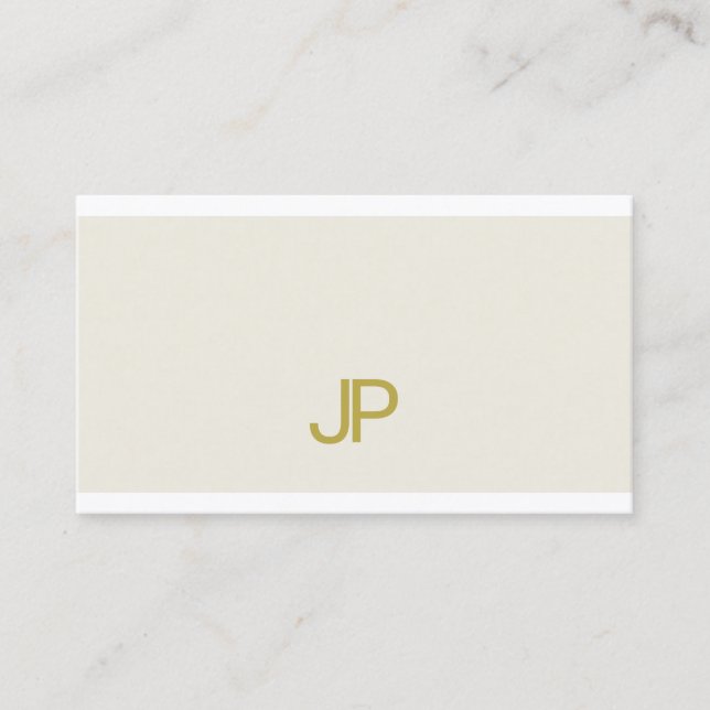 Trendig Elegant Guld Monogram Design Modern Plain Visitkort (Framsida)