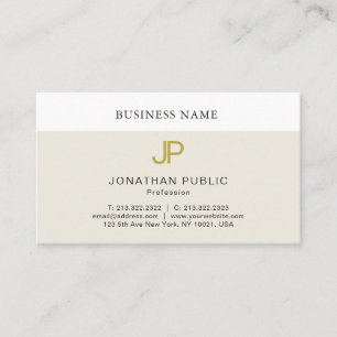 Trendig Elegant Guld Monogrammed Design Modern Visitkort