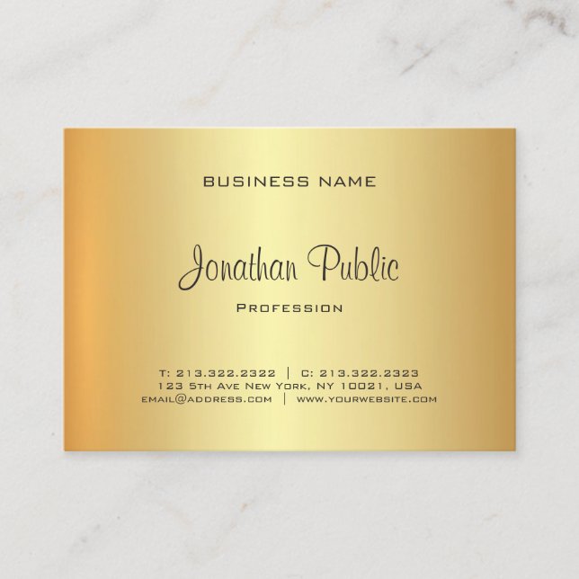 Trendig Elegant Guld ser modern Professionell Luxe Visitkort (Framsida)