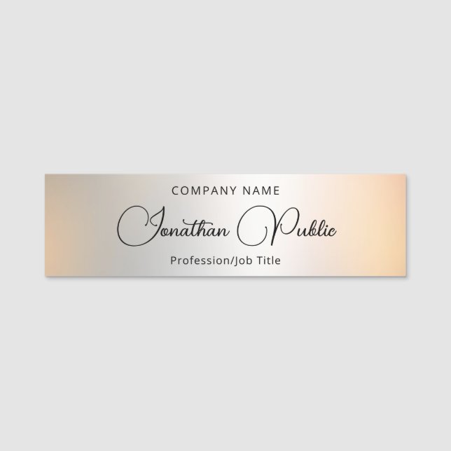 Trendig Elegant Mall för handskriven text Silver Namnbricka (Framsida)
