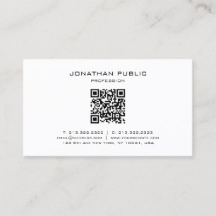Trendig Elegant Modern Enkel QR-kodmall Visitkort