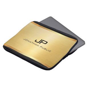 Trendig Elegant Modern Lyx Mall Glamour Guld Laptop Fodral