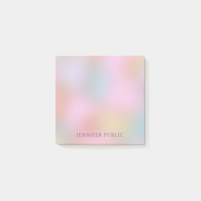Trendig Elegant Modern Pastel Färg-mall Post-it Block (Framsida)