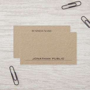 Trendig Elegant Modern Premium Brown Kraft Papper Visitkort