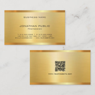 Trendig Elegant Modern QR-kod Guld Lyxig Silke Visitkort