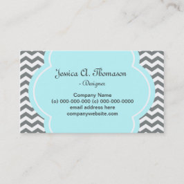 Trendig, elegant, modernt grått och vit chevron visitkort