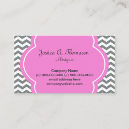 Trendig, elegant, modernt grått och vit chevron visitkort