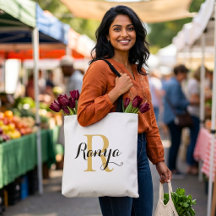 Trendig Elegant Monogramväska | Personlig Tote