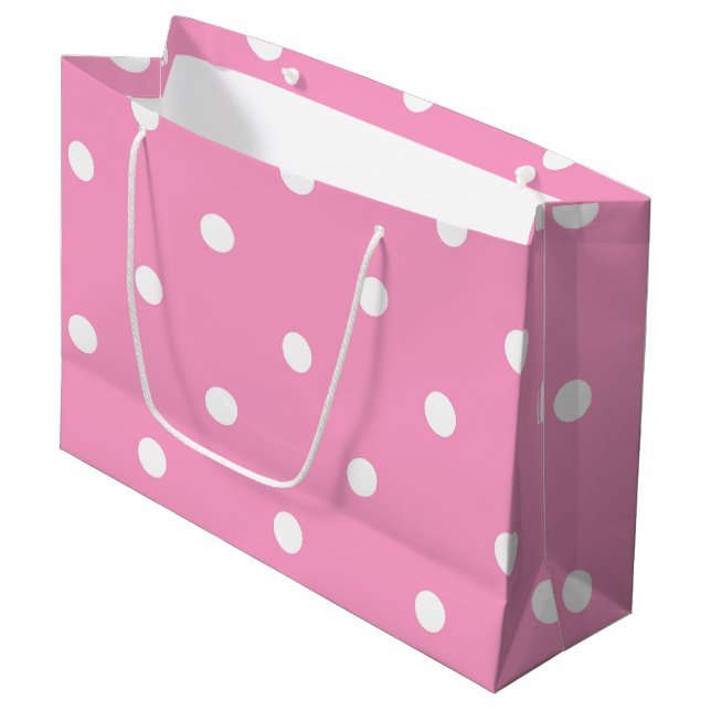 Trendig Elegant Rosa White Polka dots-mall (Framsidan Vinklad)