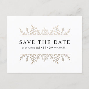 Trendig Elegant Roséguld Chic Save the Date Meddelande Vykort