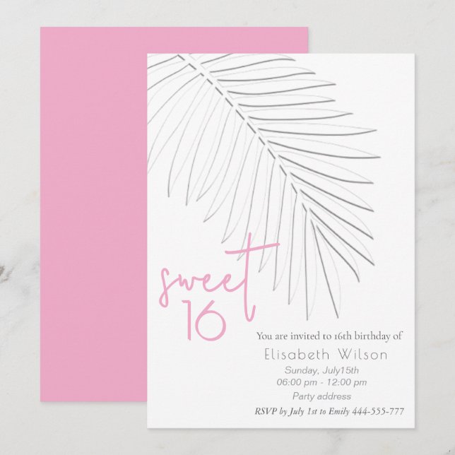 Trendig Embossed handflatan minimalistisk manus sö Inbjudningar (Fram/baksida)