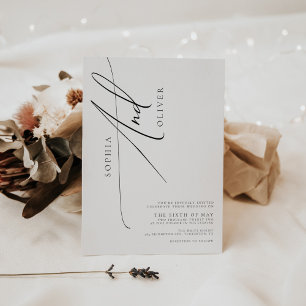 Trendig Enkel Elegant Skript Bröllop Inbjudningar