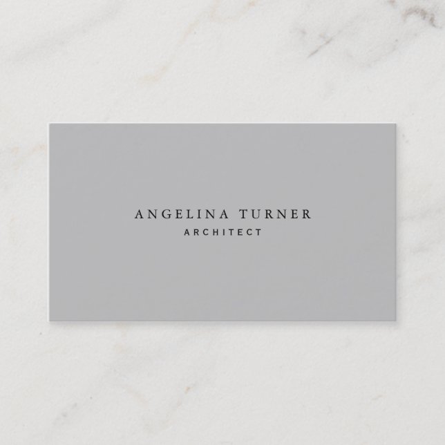 Trendig enkel minimalistisk Silver Grått-Professio Visitkort (Framsida)