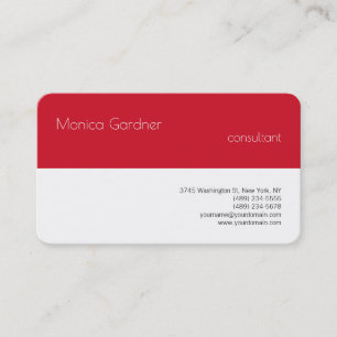 Trendig Enkelt enkelt enkelt Kreativ Modern Red Wh Visitkort