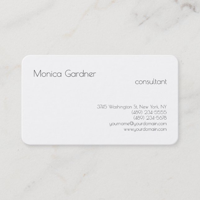 Trendig Enkelt enkelt Kreativ Modern Vit Visitkort (Framsida)