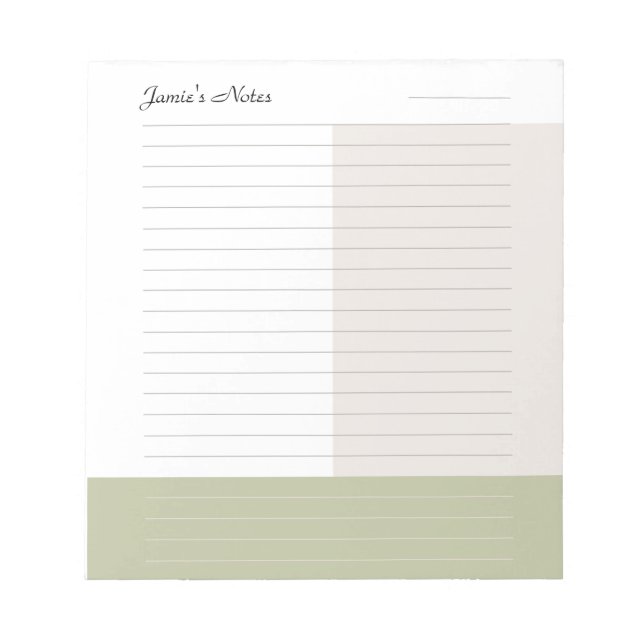 Trendig - enkelt färgblock anteckningsblock (Framsida)