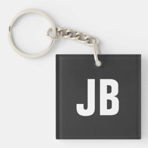 Trendig, enkelt fet, monogram initialer svart