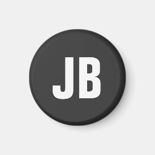 Trendig, enkelt fet, monogram initialer svart magnet
