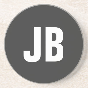 Trendig, enkelt fet, monogram initialer svart underlägg