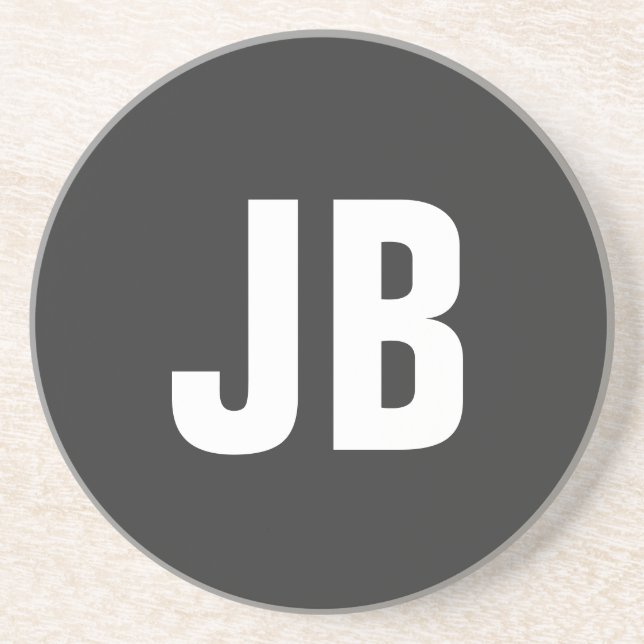 Trendig, enkelt fet, monogram initialer svart underlägg (Framsidan)