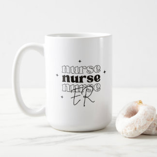 Trendig ER-sjuksköterska Vågig typografi & skript Kaffemugg