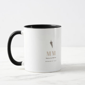 Trendig Espresso Brun Botanisk Fern Anpassat Namn Mugg