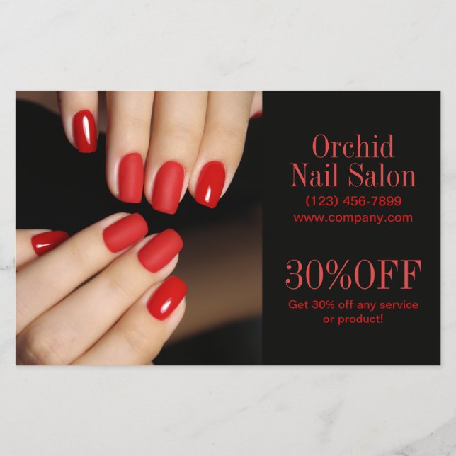 Trendig Estetiker SPA Nagelsalong Prislistor Flygblad (Framsidan)