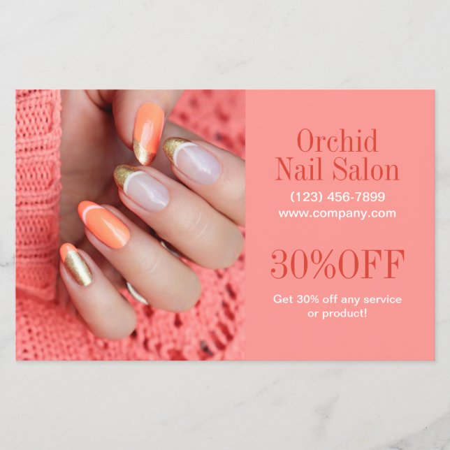 Trendig Estetiker SPA Nagelsalong Prislistor Flygblad (Framsidan)