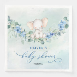 Trendig Eucalyptus baby, elefantblått blommigt Pappersservett