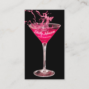 Trendig Events Bartender Neon Shock rosa Stänk Visitkort