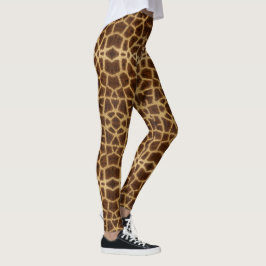 Trendig Exotic Giraffe Päls Mönster Animal Print Leggings