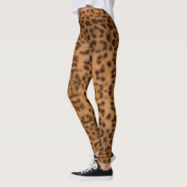 Trendig Exotic Jaguar Päls Mönster Animal Print Leggings