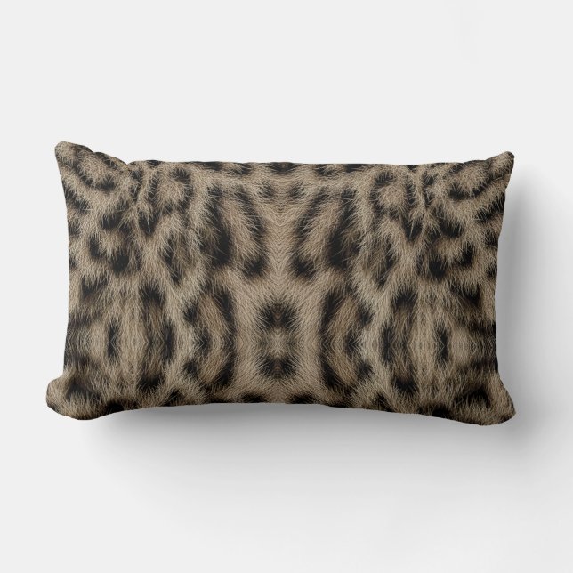 Trendig Exotic Snö Leopard Mönster Animal Print Lumbarkudde (Framsida)